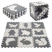 Mata edukacyjna puzzle piankowe Ikonka beżowa 9 el. 85x85 cm