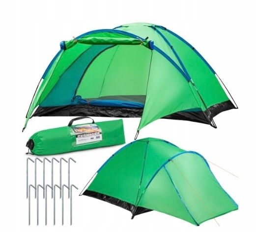 Namiot Turystyczny Kempingowy Duży 6-osobowy Praktyczny Igloo 240x290cm zdjęcie 1