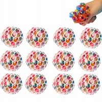 12x GNIOTEK ŻELOWY W SIATCE KOLOROWY ANTYSTRESOWY WINOGRON SENSORYCZNY BALL