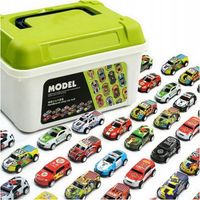 DUŻY ZESTAW SAMOCHODÓW METALOWE RESORAKI W WALIZCE AUTKA AUTKO Z NAPĘDEM