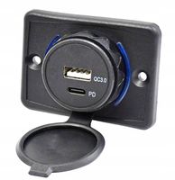 Ładowarka USB-A i USB-C 3,4A Gniazdo Samochodowe 12V 24V - KOSMA