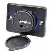 Ładowarka USB-A i USB-C 3,4A Gniazdo Samochodowe 12V 24V - KOSMA
