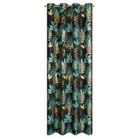 Zasłona na przelotkach z nadrukiem w liście MALTA 140X250 zielona złota