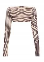 Jaded London BACKLESS LONG SLEEVE - Blusa - nude/ black warped 42