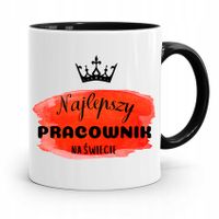 Dla Pracownika Kubek Czarny Najlepszy Pracownik Z Nadrukiem Ze Zdjęciem