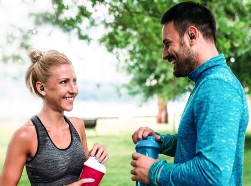SŁUCHAWKI Bezprzewodowe POWERBOX + Sznurek na SZYJĘ na SIŁOWNIĘ ĆWICZENIA na Arena.pl