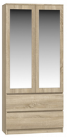 Szafa Do Pokoju Młodzieżowego z Lustrami 90cm Sonoma SYLWIA III TS-2 Kolory