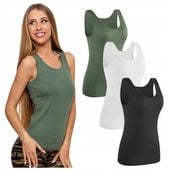 3x DAMSKI Tank TOP Bawełniany Moraj Podkoszulka Zestaw Komplet 3szt r.