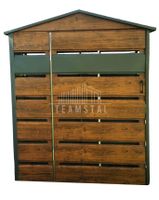 Wiata śmietnikowa dwuspad 1,3x0,5m antracyt z drewnem Schowek TS588