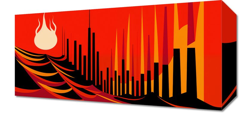 Obraz 40x20cm Miejski Krwisty Ogień zdjęcie 1