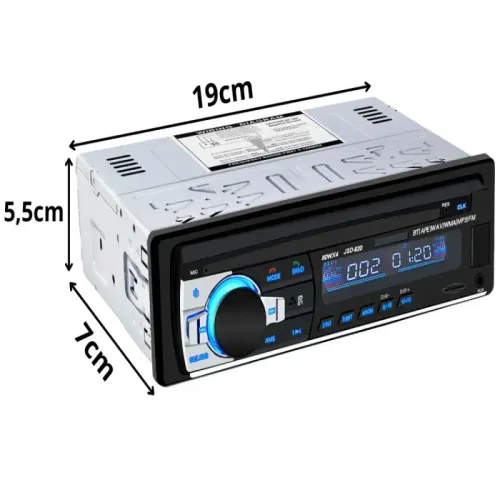 Radio samochodowe bluetooth usb aux sd 1-din mikrofon + pilot 4 x 60w na Arena.pl