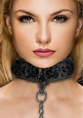 luxury collar with leash   black
