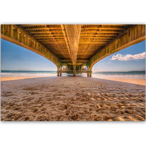 Obraz na płótnie - Canvas, Plaża pod molo 90x60 na Arena.pl