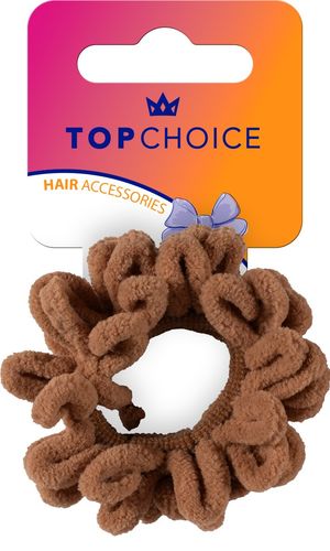 TOP CHOICE Gumka frotka do włosów - ciemny beż (20612) na Arena.pl