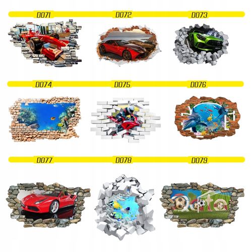 Naklejka ścienna Dziura na ścianę samochód BMW na Arena.pl