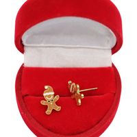 Złote KOLCZYKI ze stali 316L ŚWIĄTECZNE ŚWIĘTA CIASTKO CIASTECZKO PIERNIK