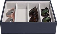 Pudełko na okulary Stackers Classic Pebble granatowe 4 komorowe