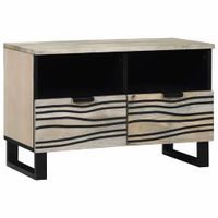 Stojak na Telewizor Biały 70 x 33 x 46 cm lite drewno mango