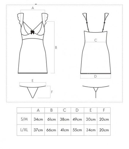 KOSZULKA NOCNA DOPASOWANA KORONKA STRINGI S/M na Arena.pl