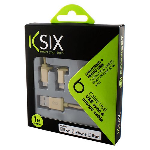 Kabel USB do Micro USB i Lightning Złoty na Arena.pl