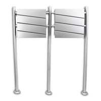 18395 Podwójna skrzynka pocztowa srebrna designerska stalowa na