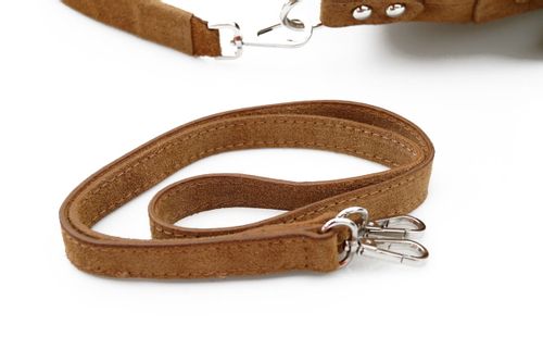 VERA PELLE torebka zamszowa worek z frędzelkami i paskiem V322 camel na Arena.pl