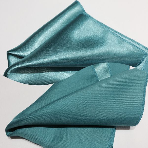 Poszetka satynowa morska, zielona zdjęcie 1