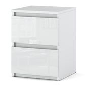 Szafka Nocna Biała Połysk Do Sypialni 40cm Stolik Nocny Duży Nakastlik