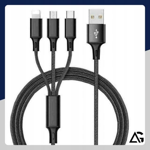 SZYBKA ŁADOWARKA DO TELEFONU KOSTKA 4X USB SZYBKIE ŁADOWANIE I KABEL 3W1 na Arena.pl