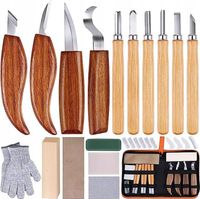 NOŻE DO RZEŹBIENIA W DREWNIE ZESTAW SNYCERSKI DŁUTA STOLARSKIE ETUI 16