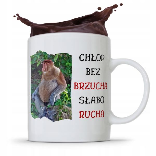 Kubek Śmieszny Janusz Nosacz Chłop Bez Brzucha Z Nadrukiem Ze Zdjęciem zdjęcie 1