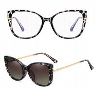 DAMSKIE Okulary 2w1 CLIP-ON Zerówki do KOMPUTERA +NAKŁADKA PRZECIWSŁONECZNA