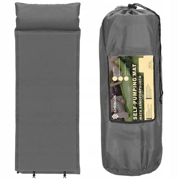 MATA SAMOPOMPUJĄCA KARIMATA TURYSTYCZNA Z PODUSZKĄ 186 cm DMUCHANA GRUBA zdjęcie 13