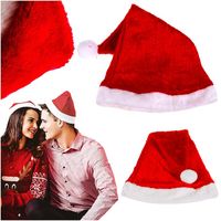 2X CZAPKA ŚWIĘTEGO MIKOŁAJA Z POMPONEM PLUSZ KOSTIUM ŚWIĄTECZNY STRÓJ