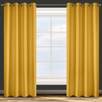 Zasłona gotowa na przelotkach ADORE 140x250 Eurofirany musztardowa