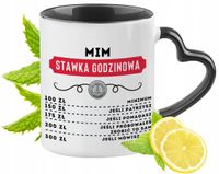 Kubek Czarny Z Uszkiem W Kształcie Serca Dla Mima Idealny Na Prezent