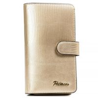 PETERSON portfel damski skórzany elegancki z suwakiem P223 złoty