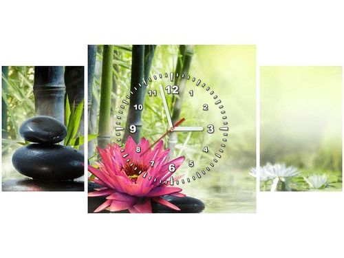 80X40CM ZEGAR LILIE BAMBUSY OBRAZ na Arena.pl