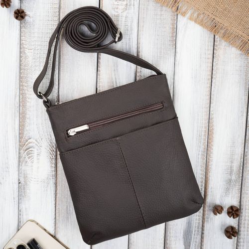 torebka damska listonoszka ze skóry naturalnej brązowa abruzzo abr-49-br na Arena.pl