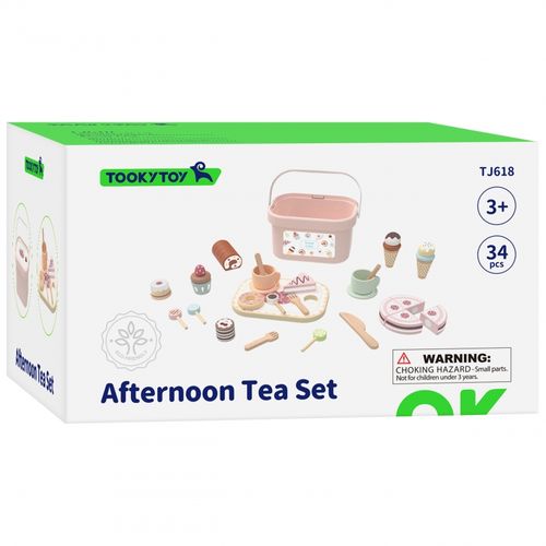 TOOKY TOY Drewniany Zestaw Małego Cukiernika Słodkości do Krojenia na Rzepy w Pudełku Cukiernia Tort Sweet Cake na Arena.pl