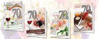 Karnet B6 z naklejką 70-te urodziny (10szt) MIX /Top Graphic