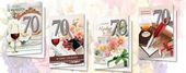 Karnet B6 z naklejką 70-te urodziny (10szt) MIX /Top Graphic