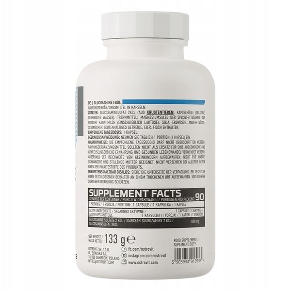OSTROVIT GLUCOSAMINE 1400 mg - 90 kaps zdjęcie 3