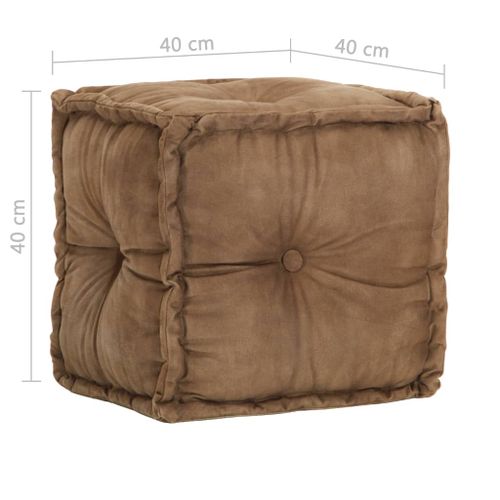 Puf, 40X40X40 Cm, Brązowy, Płótno Bawełniane na Arena.pl