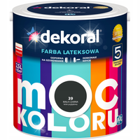 DEKORAL MOC KOLORU FARBA LATEKSOWA AKRYLIT W MAŁA CZARNA 2.5L