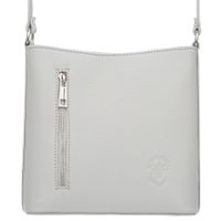 VERA PELLE torebka damska skórzana listonoszka z paskiem V723 j.szara