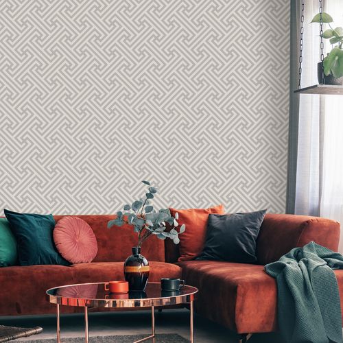 Tapeta Do Przedpokoju Wzór GEOMETRYCZNY Styl Retro na Arena.pl