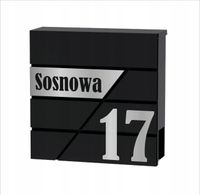 SKRZYNKA NA LISTY POCZTOWA duża z twoim adresem numerem domu ANTRACYTOWA