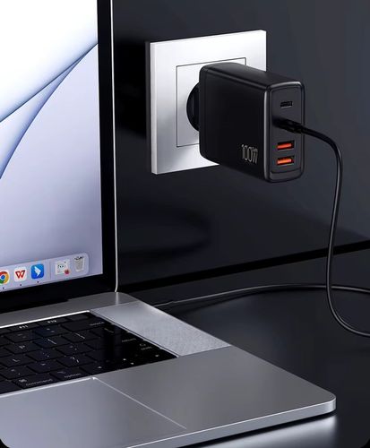 SZYBKA ŁADOWARKA SIECIOWA GaN 100W 2x USB 2x USB-C QC 3.0 + PD UNIWERSALNA na Arena.pl