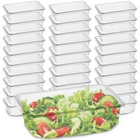 Pojemnik Jednorazowy PP Prostokątny z Wieczkiem Opakowania Na Wynos 1000ml